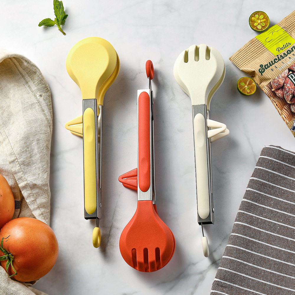 Premium Stainless Steel & Silicone Kitchen Tongs for BBQ, Baking & Camping