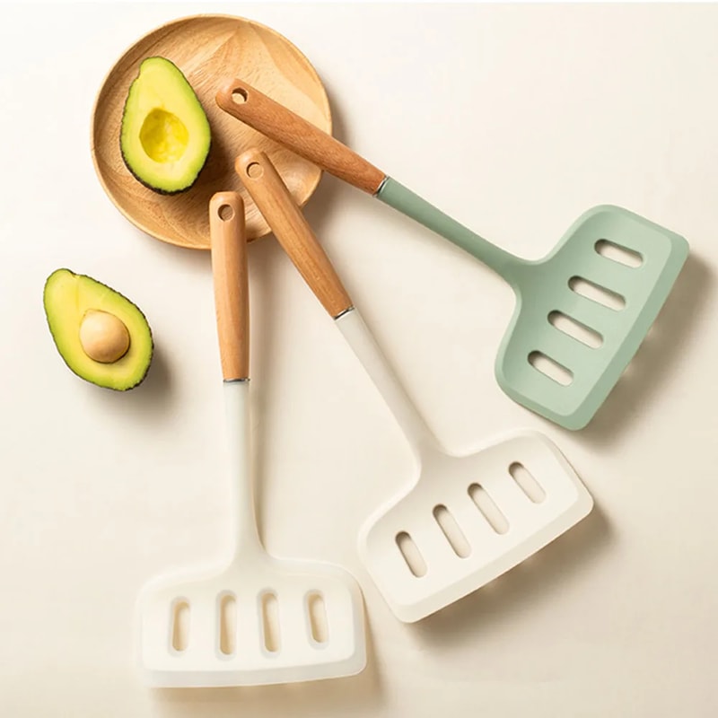 Multi Use Silicone Spatula NonStick Frying Spatula Pizza Turner 4