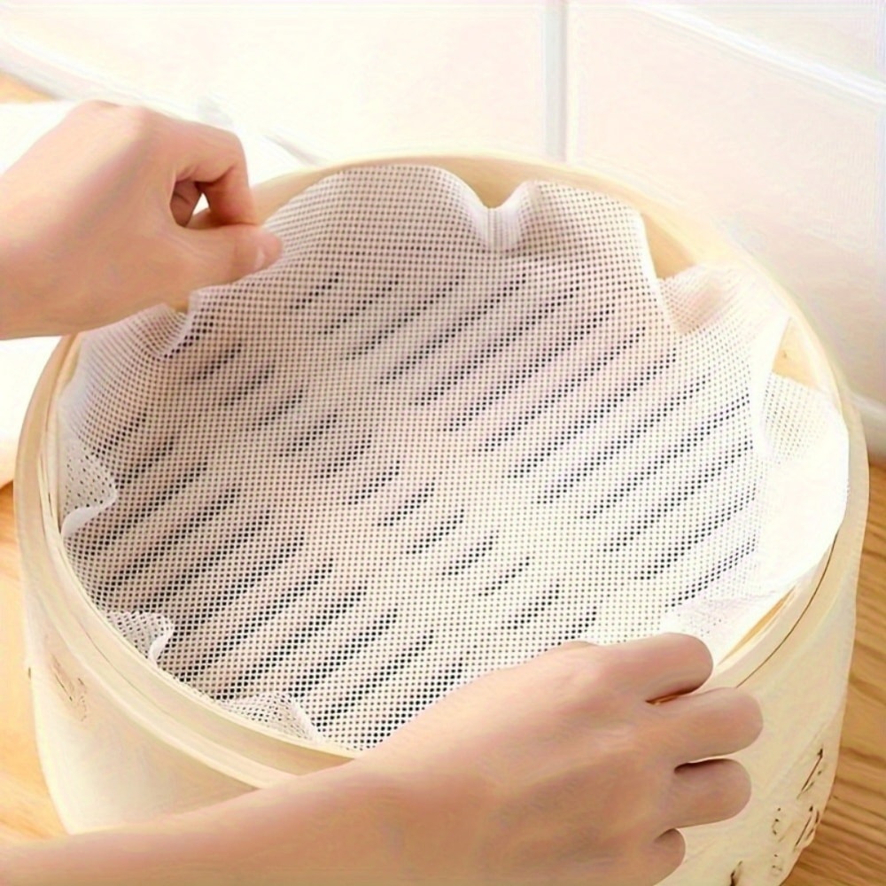 Reusable Silicone Steamer Liners Non Stick Bamboo Steamer Mat Heat Resistant Cooking Pads 1