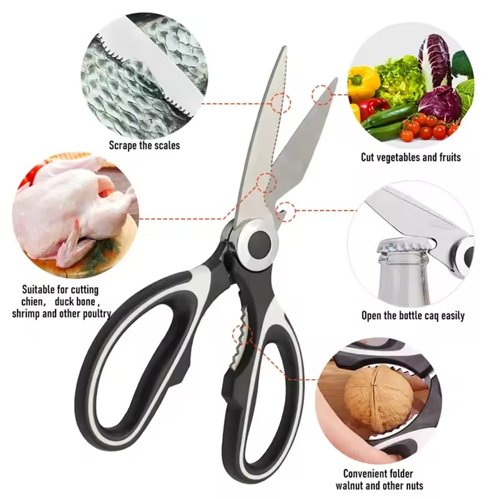 HighPerformance Stainless Steel Kitchen Scissors For Meat Poultry Everyday Cutting 2