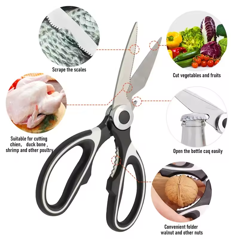 HighPerformance Stainless Steel Kitchen Scissors For Meat Poultry Everyday Cutting 2