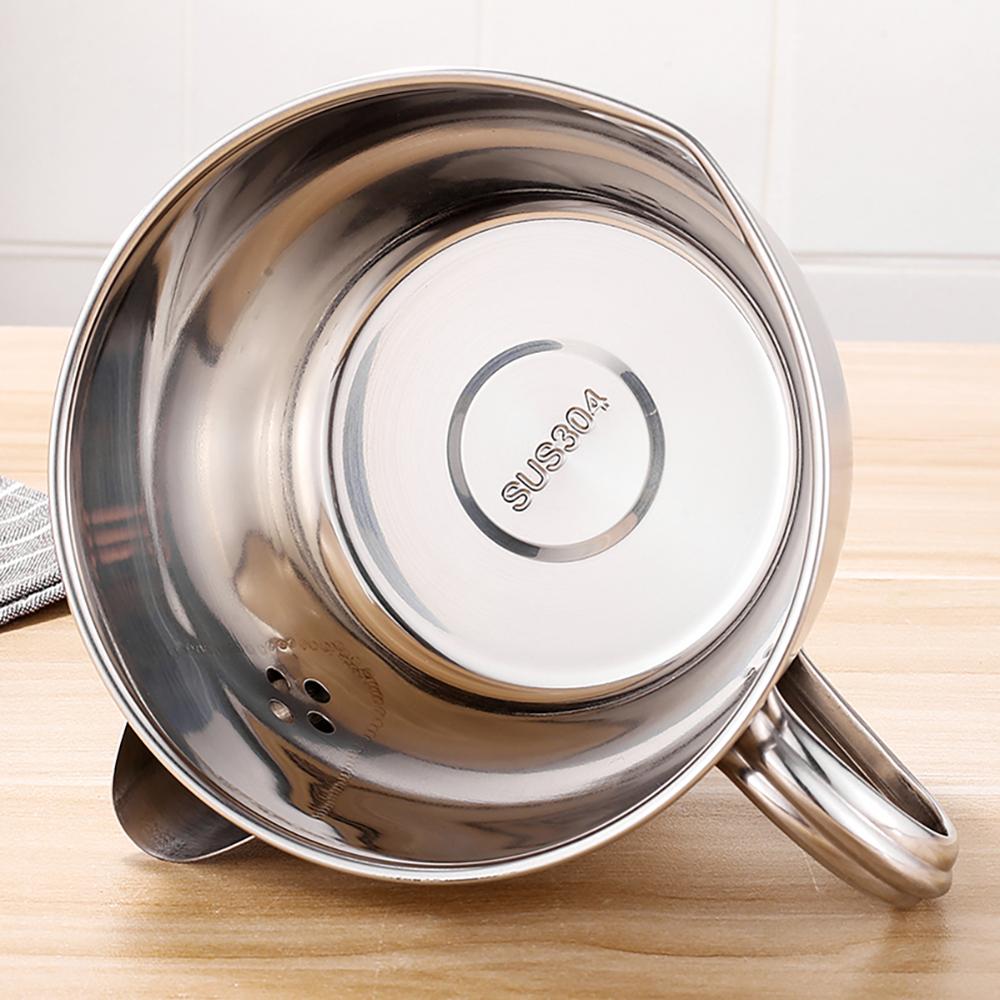 Stainless Steel Fat Separator Jug with Strainer Grease Separator for Healthy Cooking
