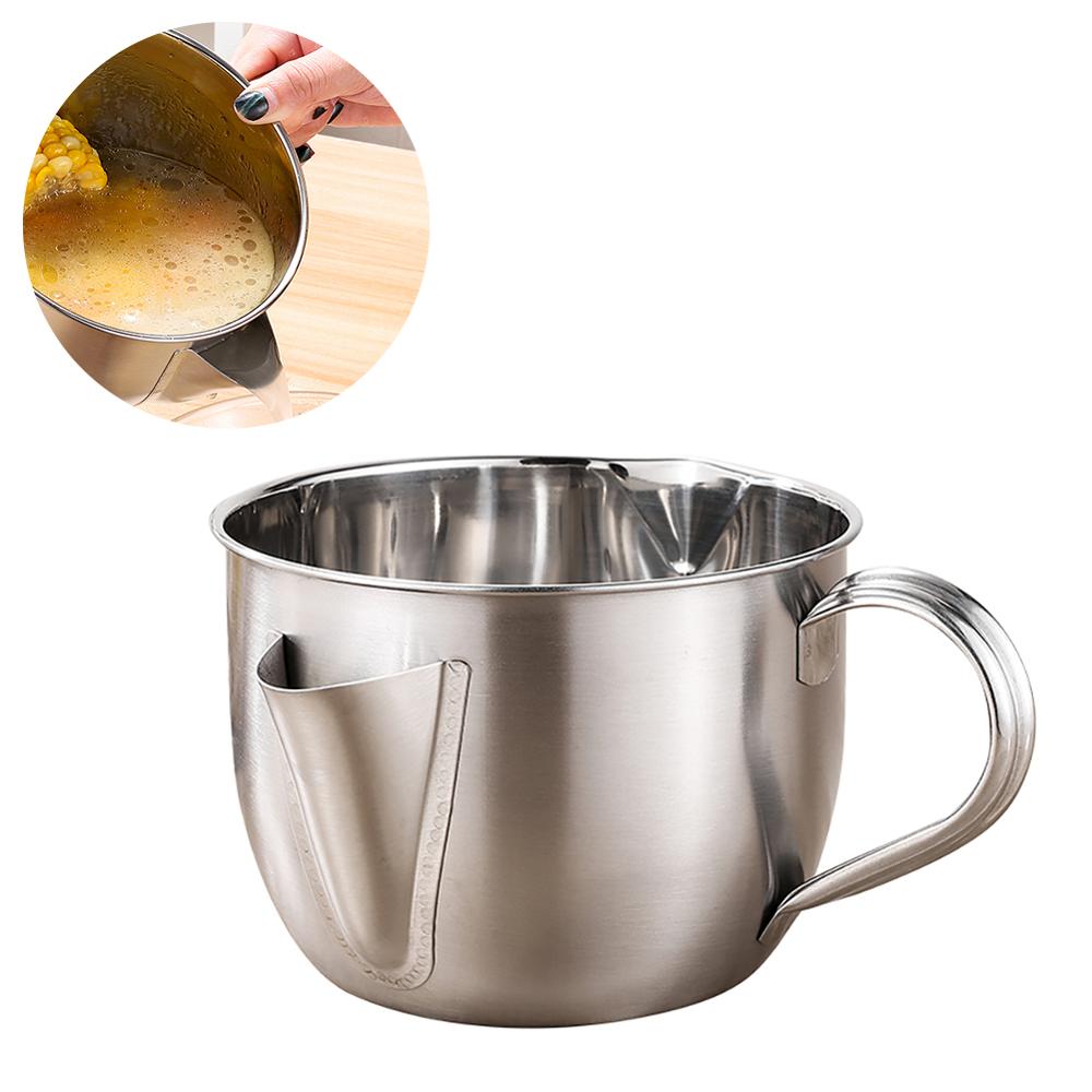 Stainless Steel Fat Separator Jug with Strainer Grease Separator for Healthy Cooking