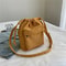 Korean Style Bucket Bag Drawstring Shoulder Crossbody for Women