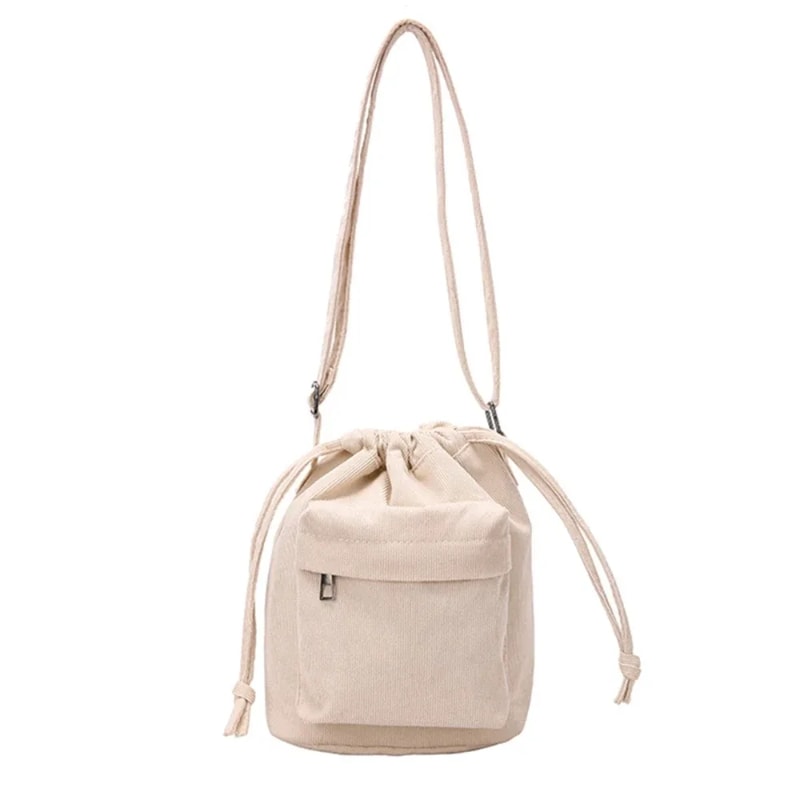 Korean Style Bucket Bag Drawstring Shoulder Crossbody for Women