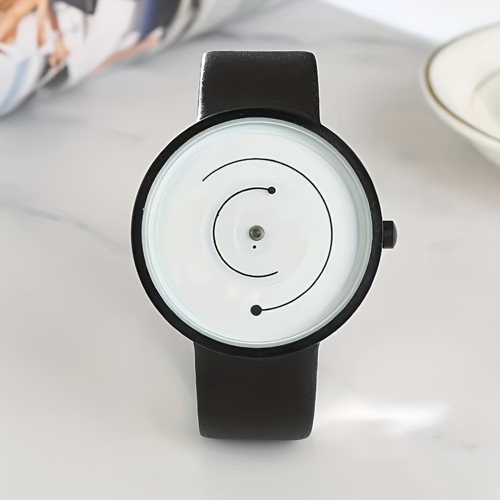 Classic Edge men analog quartz watch with Leather Strap and Sport Casual Design