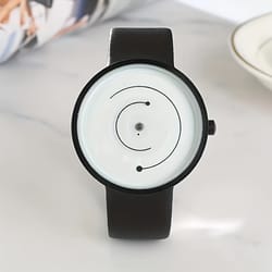 classic edge men analog quartz watch with leather strap and sport casual design