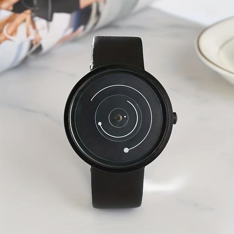 Classic Edge men analog quartz watch with Leather Strap and Sport Casual Design