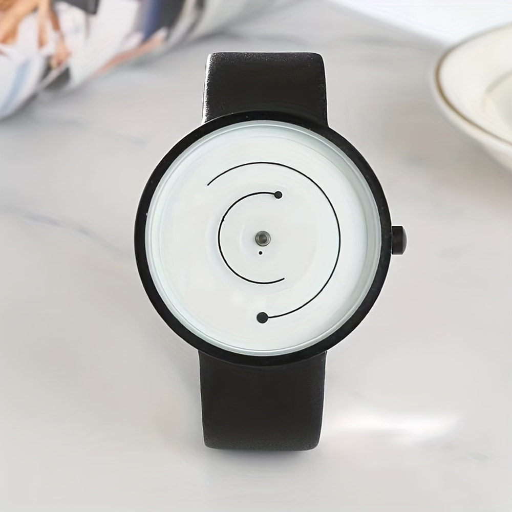 Classic Edge men analog quartz watch with Leather Strap and Sport Casual Design