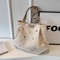 Large Capacity Canvas Tote Bag for Women with Embroidered Letters Stylish Shoulder Bag