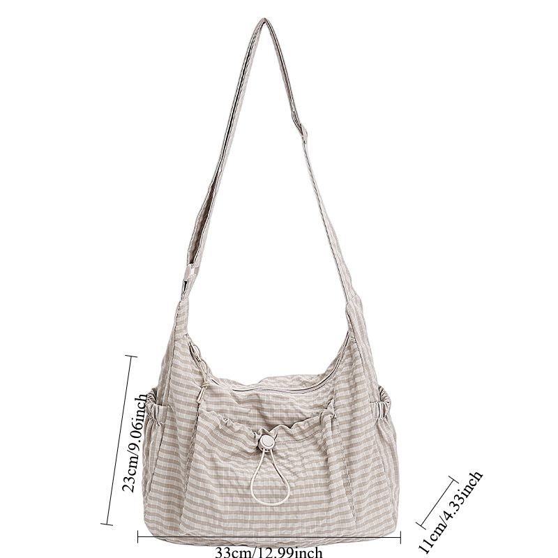 Korean Nylon Shoulder Bag Pleated Cloud Crossbody Tote For Women 5