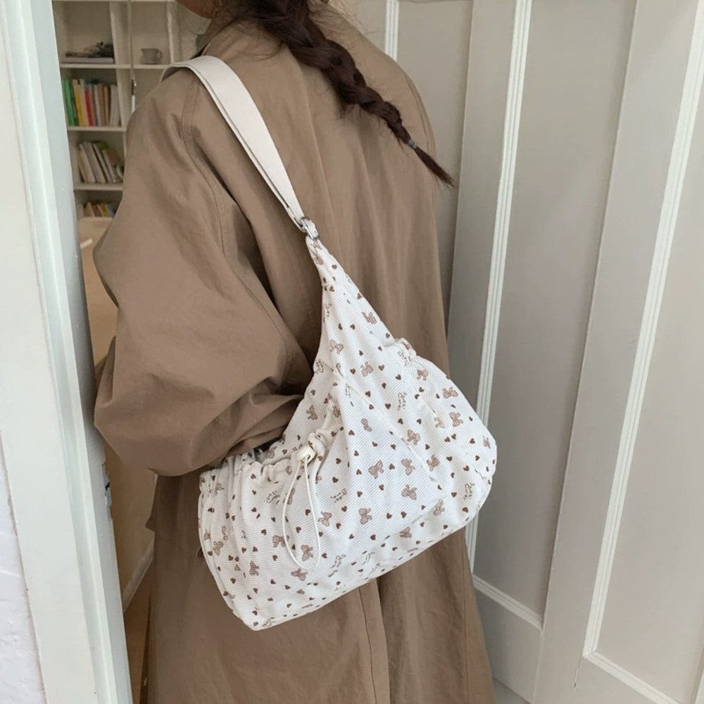 Korean Nylon Shoulder Bag Pleated Cloud Crossbody Tote For Women 8