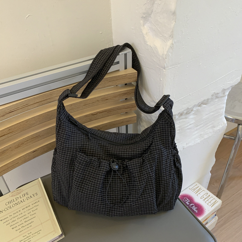 Korean Nylon Shoulder Bag Pleated Cloud Crossbody Tote For Women 10