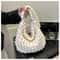 Pleated Plaid Crossbody Bag Large Capacity Quilted Shoulder Tote for Women