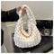 Pleated Plaid Crossbody Bag Large Capacity Quilted Shoulder Tote for Women