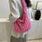 Pleated Plaid Crossbody Bag Large Capacity Quilted Shoulder Tote for Women
