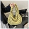 Pleated Plaid Crossbody Bag Large Capacity Quilted Shoulder Tote for Women