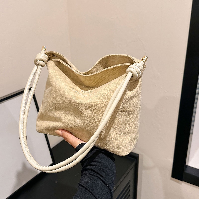 Retro Suede Handbag Large Capacity Purse Korean Style Shoulder Bag For Women 8