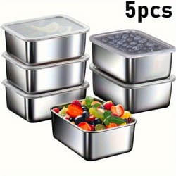 airtight stainless steel food containers set for meal prep and travel