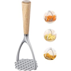 premium potato ricer with wooden handle heavy duty potato masher press for fluffy mash