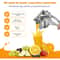 High-Pressure Manual Citrus Juicer Heavy Duty Lemon Squeezer Stainless Steel Extractor