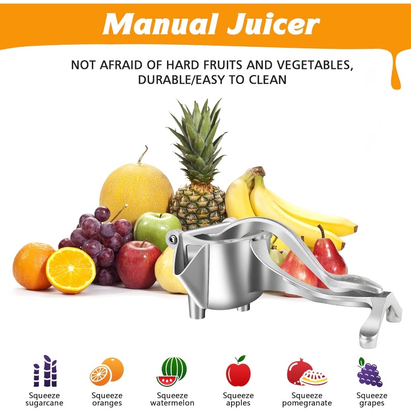 High-Pressure Manual Citrus Juicer Heavy Duty Lemon Squeezer Stainless Steel Extractor