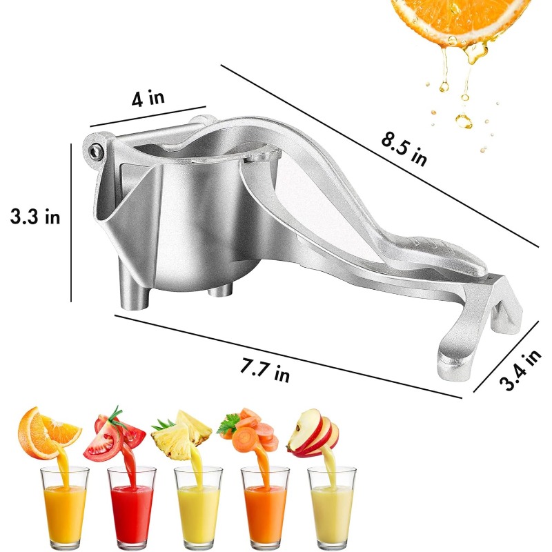 High-Pressure Manual Citrus Juicer Heavy Duty Lemon Squeezer Stainless Steel Extractor