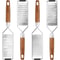 Premium Cheese Grater With Natural Wood Handle Stainless Steel Zester 0