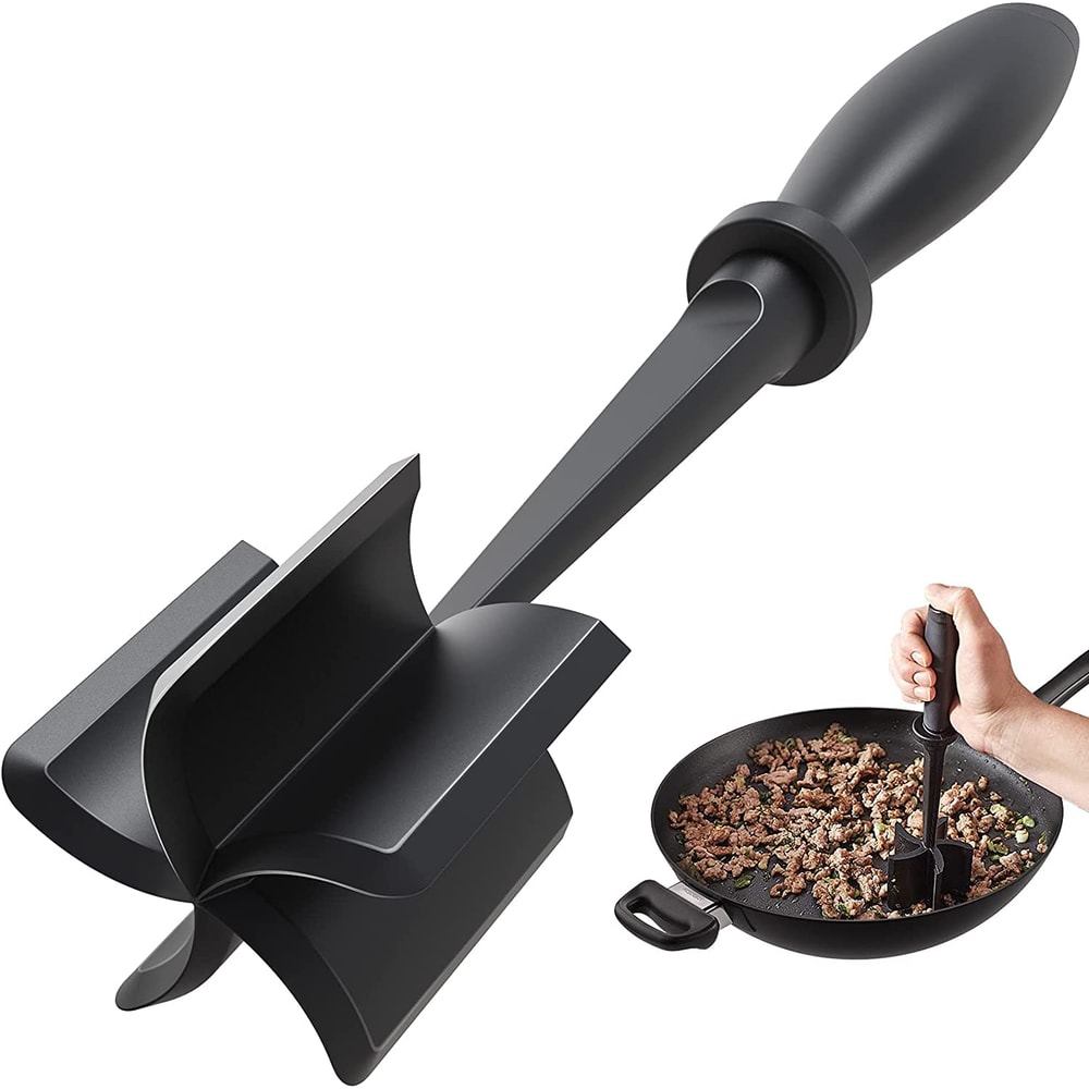 Ergonomic Meat Chopper for Ground Beef Blade Hamburger Masher Tool