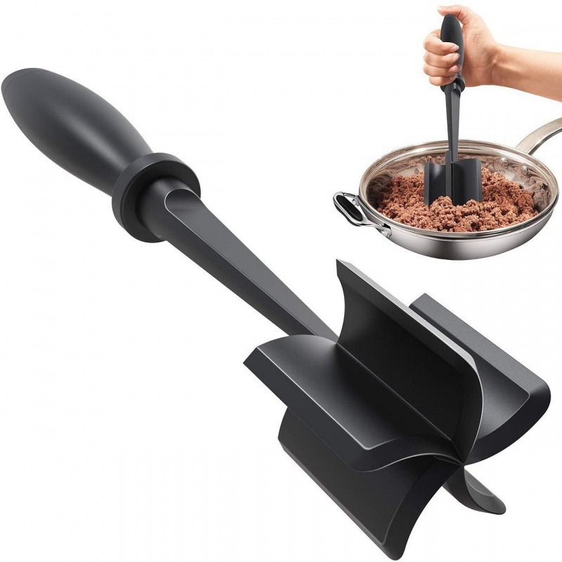 Ergonomic Meat Chopper for Ground Beef Blade Hamburger Masher Tool