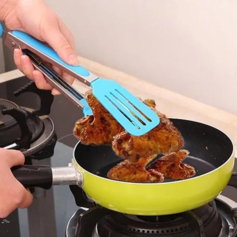 Premium Silicone BBQ Grilling Tongs Heat Resistant, Non Stick Kitchen & Outdoor Cooking Tool