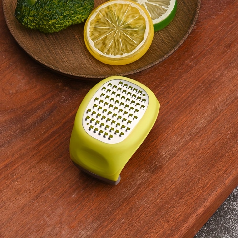 Stainless Steel Manual Grater & Cheese Slicer – Garlic, Ginger & Lemon Zester, Compact Kitchen Tool
