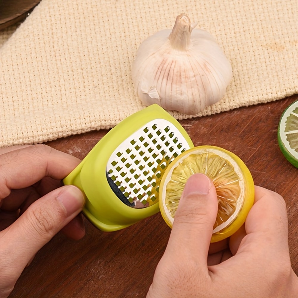 Stainless Steel Manual Grater & Cheese Slicer – Garlic, Ginger & Lemon Zester, Compact Kitchen Tool