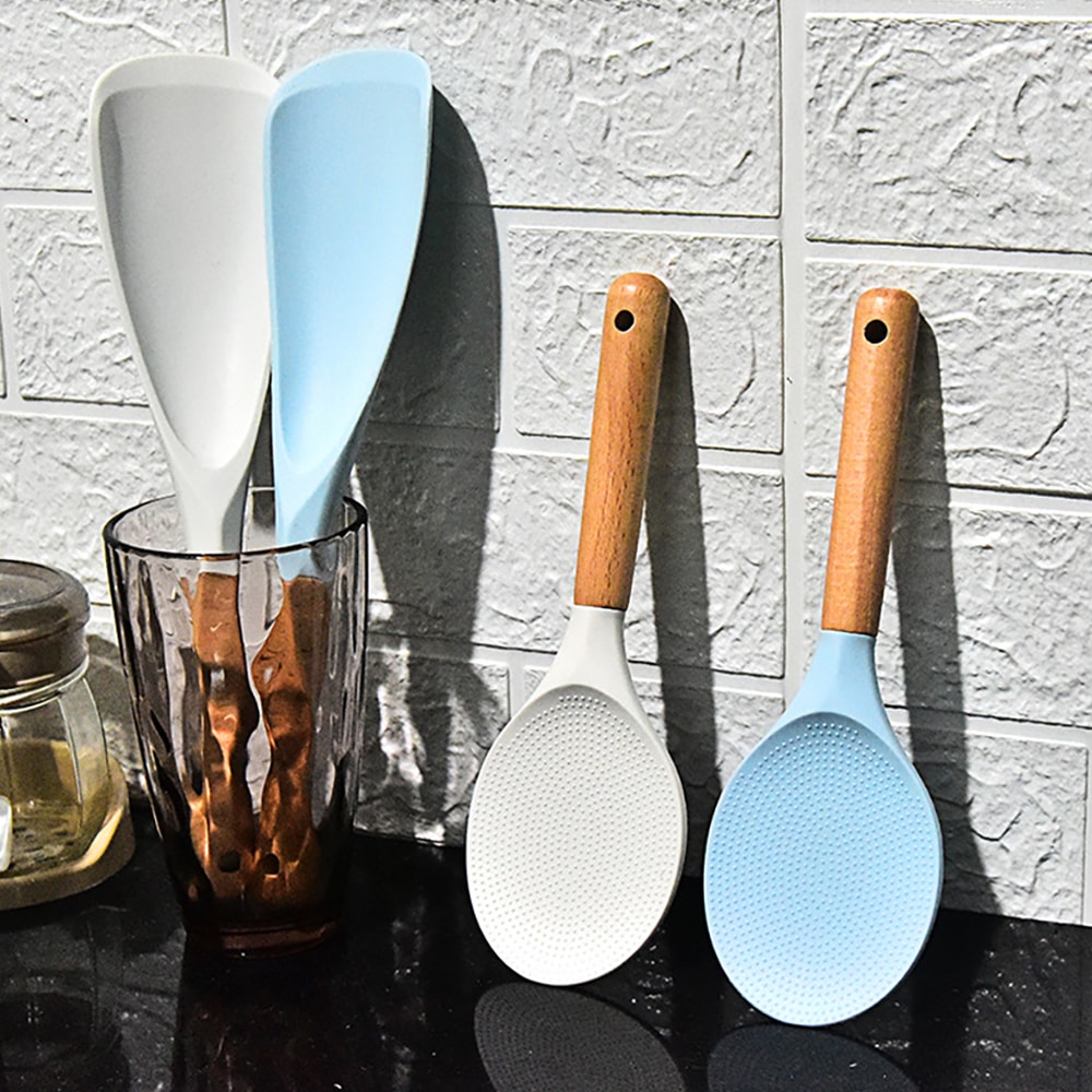 Premium Wooden Handle Silicone Kitchen Utensils Set – Non-Stick Cooking Tools