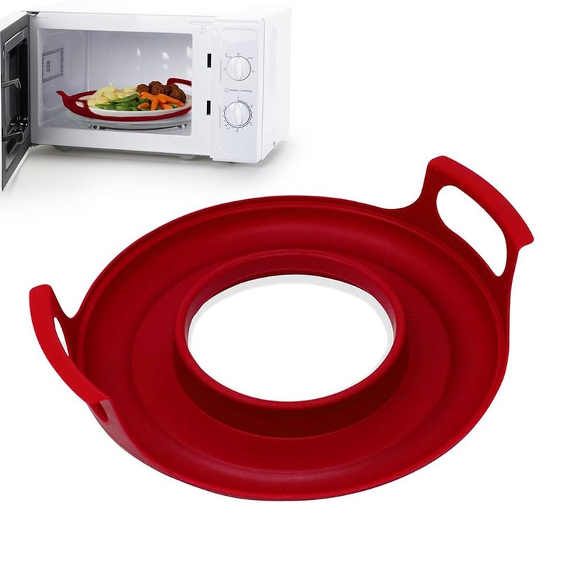 Premium PP Microwave Plate Tray Steam Holder For Bowls Durable Easy Clean Heater Stand 0