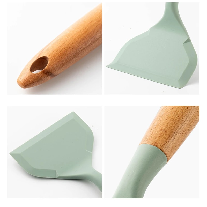Premium Wide Mouth Heat Resistant Non Stick Silicone Spatula Pancake & Omelette Turner Kitchen Cooking Tool
