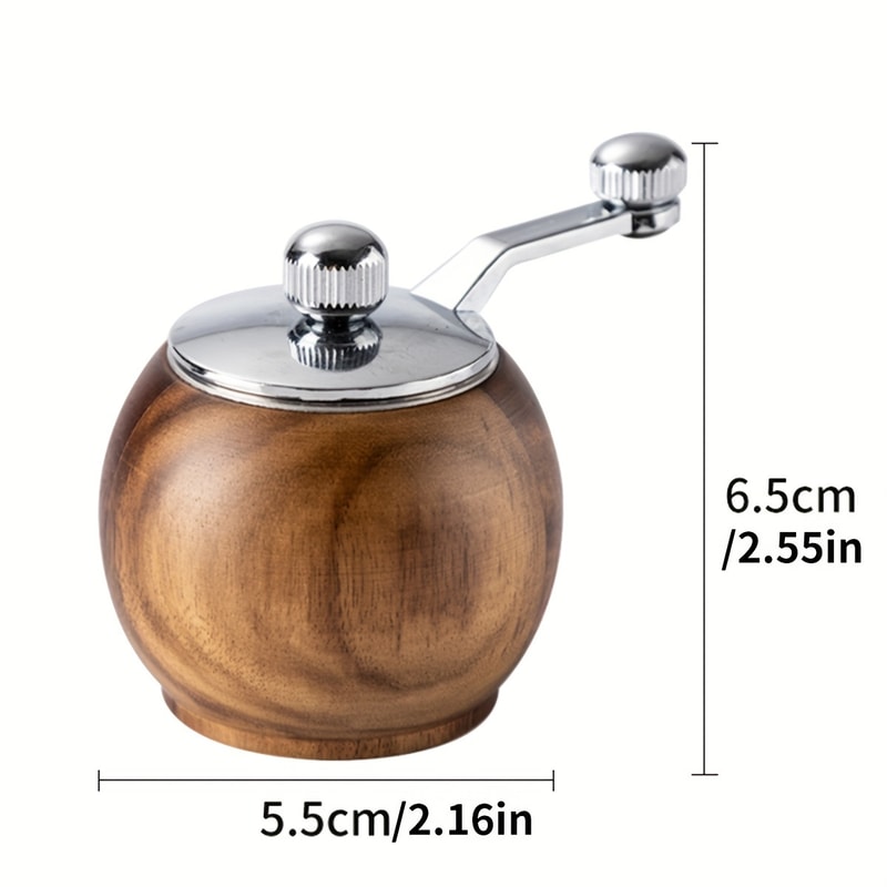 Premium Wooden Hand-Crank Pepper and Salt Grinder for Cooking
