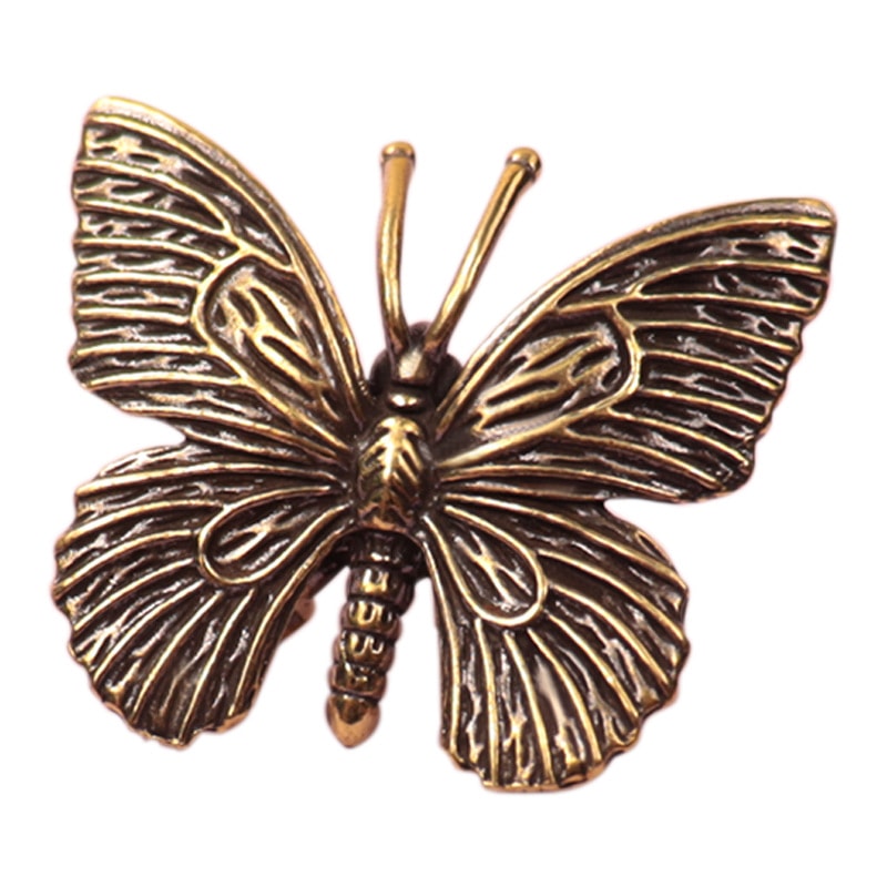 Antique Brass Butterfly Figurine Desktop Ornament for Home Decor