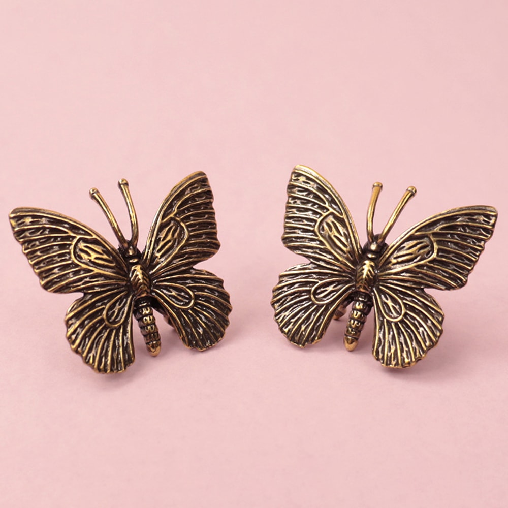Antique Brass Butterfly Figurine Desktop Ornament for Home Decor