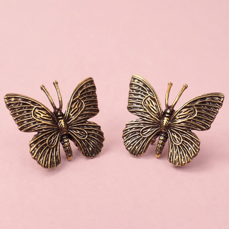 Antique Brass Butterfly Figurine Desktop Ornament for Home Decor