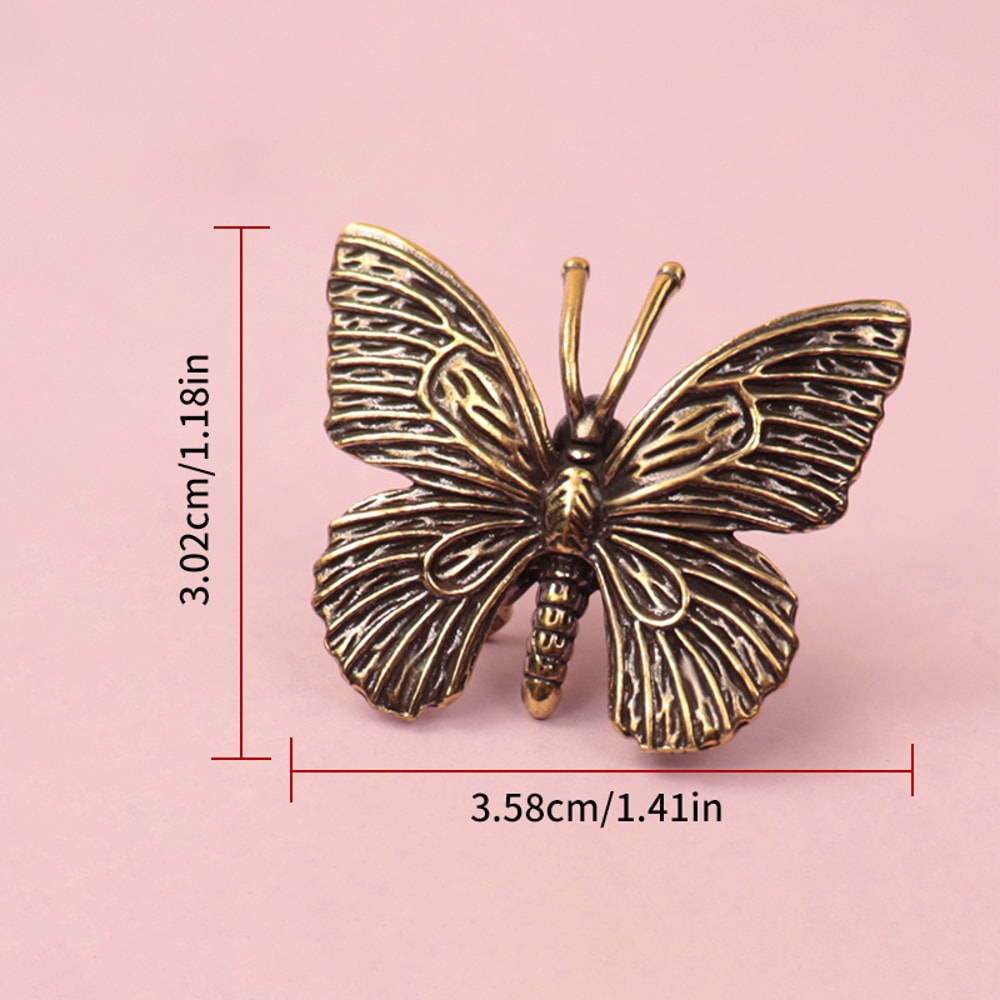 Antique Brass Butterfly Figurine Desktop Ornament for Home Decor