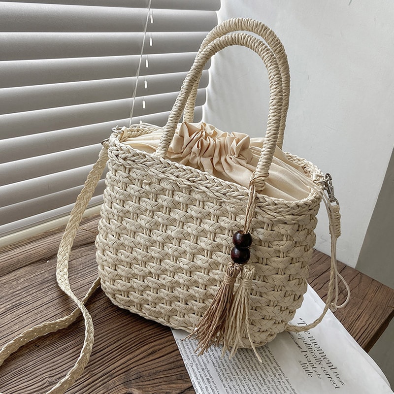 Bohemian Straw Rattan Crossbody Bag For Summer Beach Travel 7