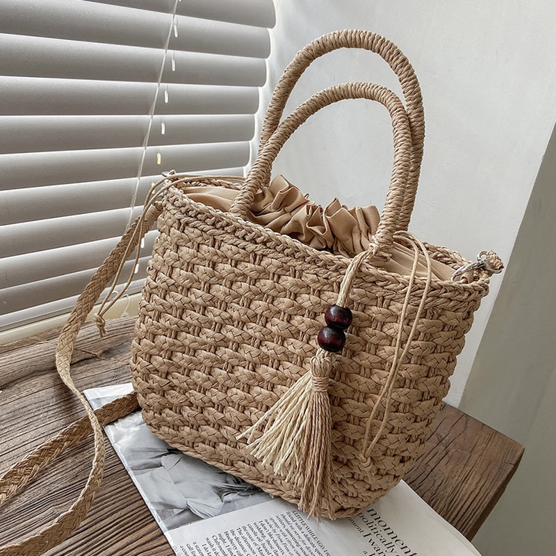 Bohemian Straw Rattan Crossbody Bag For Summer Beach Travel 8