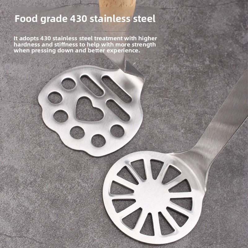 Little Bear Stainless Steel Potato Masher & Puree Press Tool for Smooth Meals