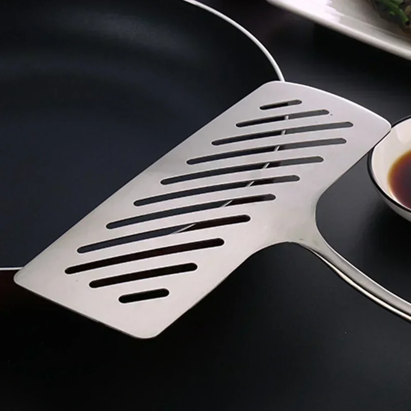 Premium Stainless Steel Fish Spatula – Wide Slotted Turner for Steak & Pancakes