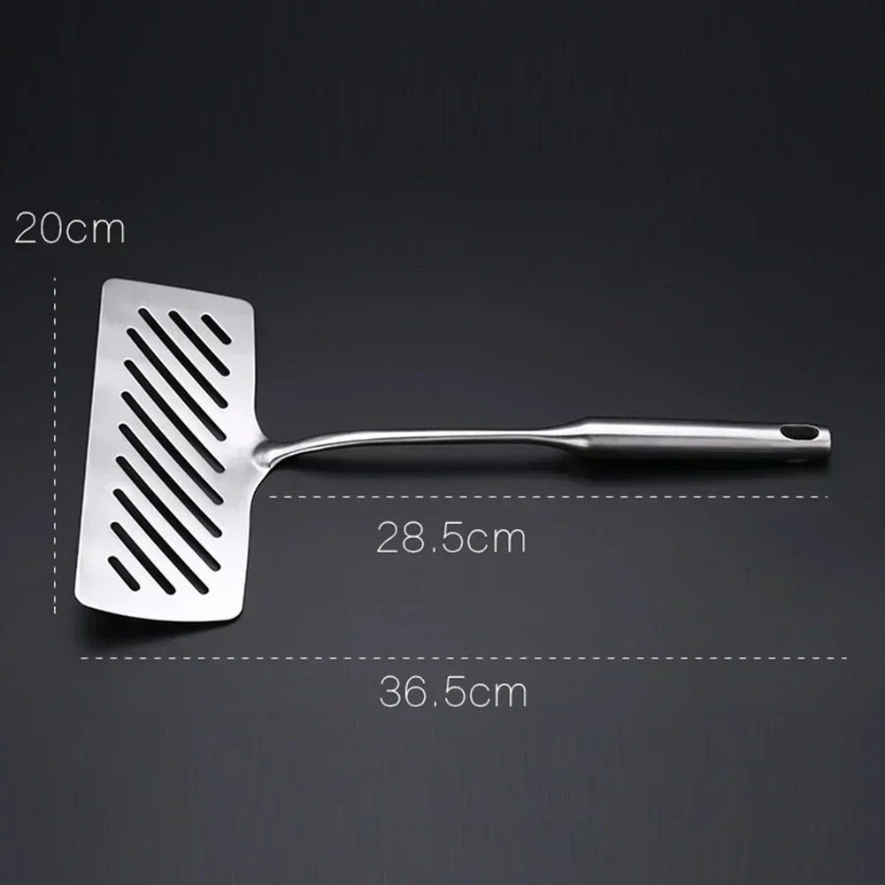 Premium Stainless Steel Fish Spatula – Wide Slotted Turner for Steak & Pancakes