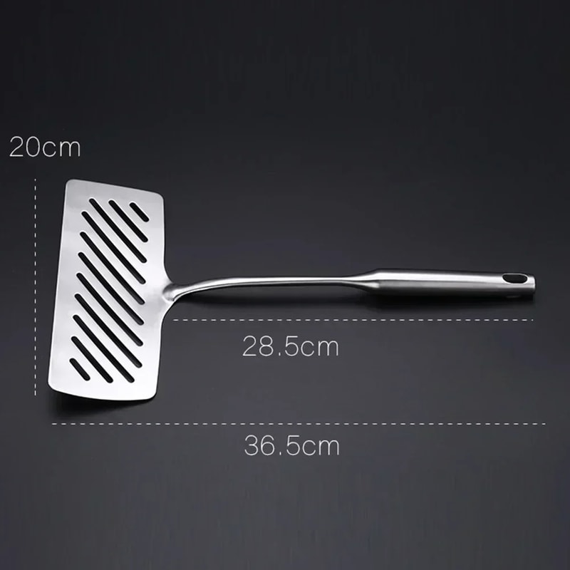 Premium Stainless Steel Fish Spatula – Wide Slotted Turner for Steak & Pancakes