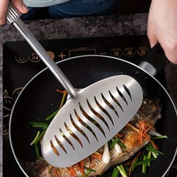 premium stainless steel fish turner nonstick long handle spatula for cooking