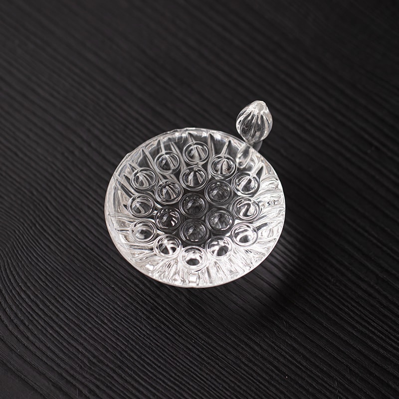 Transparent Glass Lotus Cover Holder For Tea Ceremony HeatResistant Teapot Accessory 4
