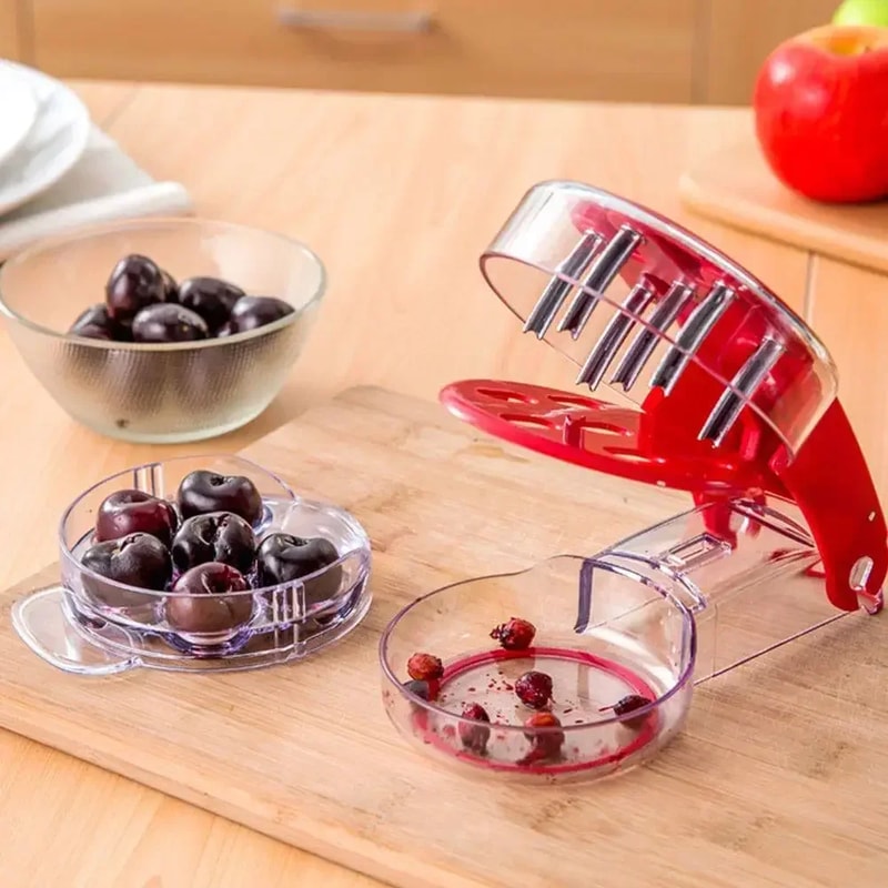 Premium Stainless Steel Cherry Pitter Fruit Corer Handheld MultiHole Fruit Pitting Tool 2